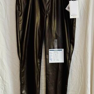 Gloria Vanderbilt Womens Avery Brown Faux Leather Slim Skinny Pants Size 6